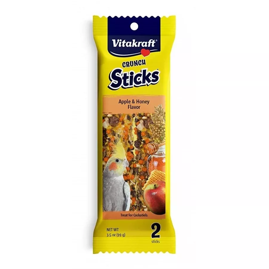 Vitakraft Apple & Honey Crunch Stick Cockatiel Treat, 2 Pack