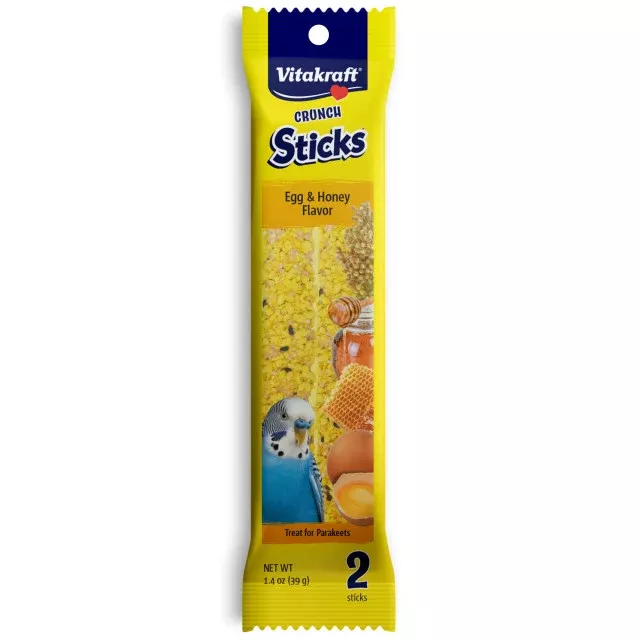 Vitakraft Egg & Honey Crunch Stick Parakeet Treat, 2 Pack