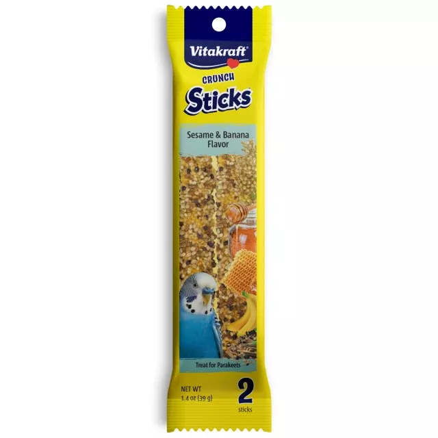 Vitakraft Parakeet Crunch Sticks, Banana & Sesame, 1.4 oz
