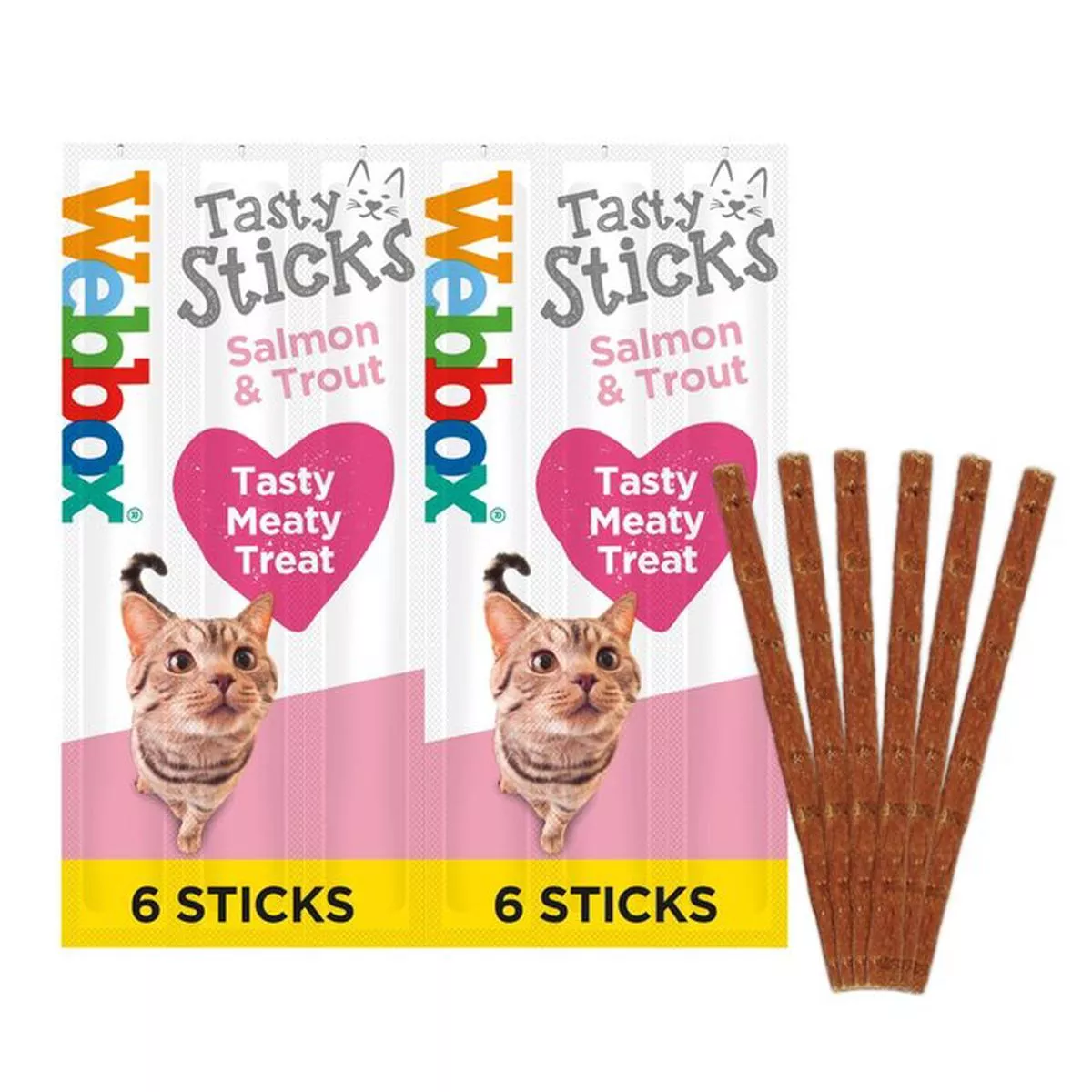 Webbox Cat Treats Tasty Sticks Salmon & Trout 6 Sticks – 16