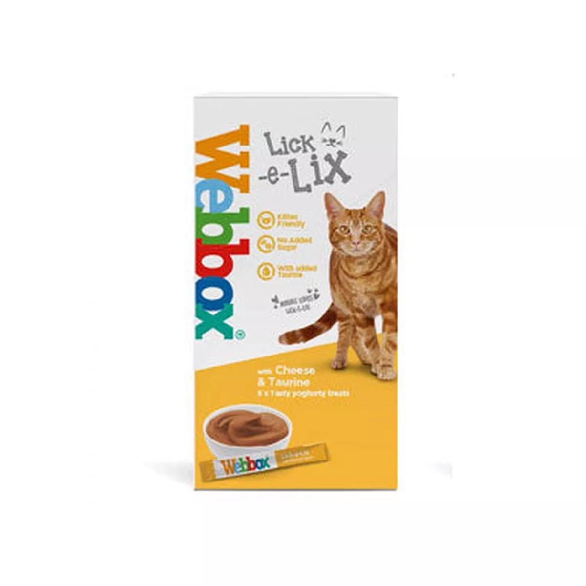 Webbox Lick-e-Lix Cheese & Taurine Cat Treats 5 Sachets – Single Unit