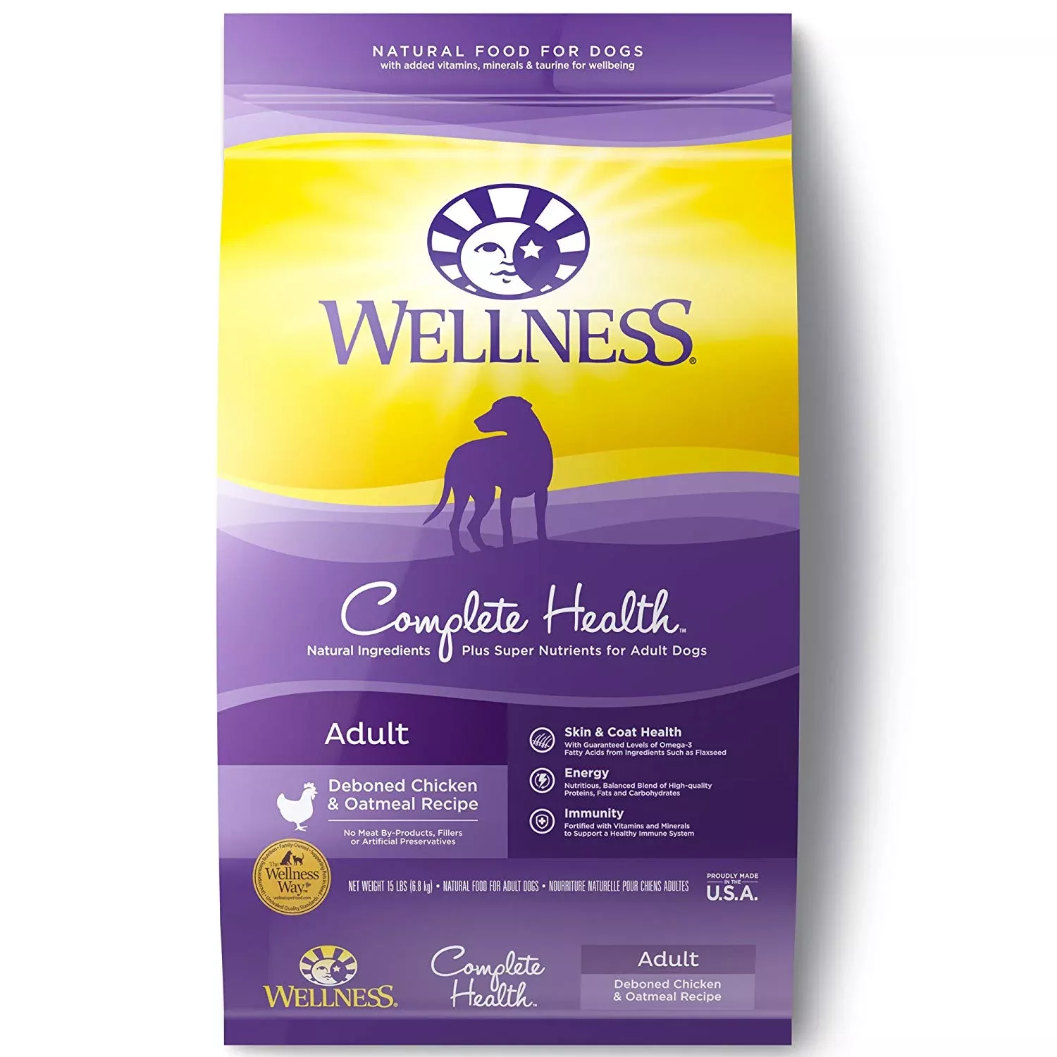 Wellness Complete Health Chicken & Oatmeal Recipe Adult Dog Food, 15 LB