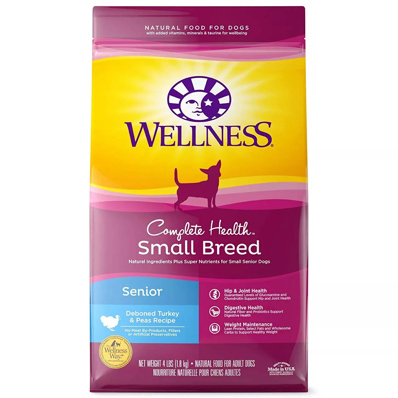 Wellness Complete Health Small Breed Senior Dog Food, 4 LB