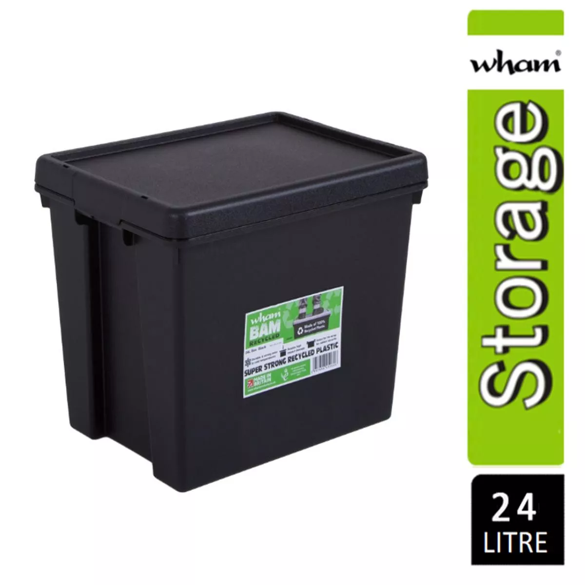 Wham Bam Black Recycled Storage Box 24 Litre – 2