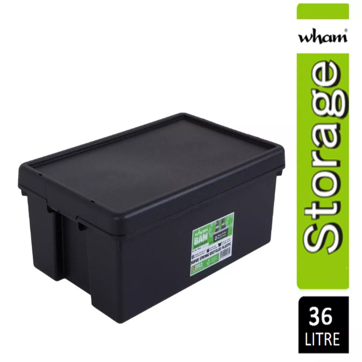 Wham Bam Black Recycled Storage Box 36 Litre – 5