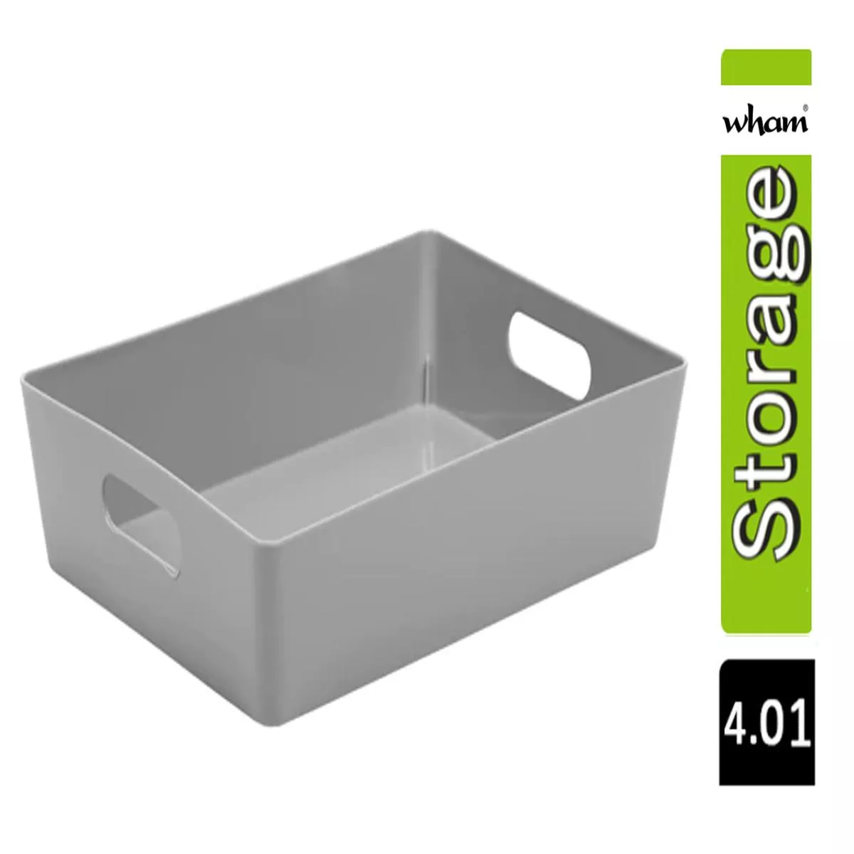 Wham Grey Rectangular Studio Basket 4.01 2 Litre – 12
