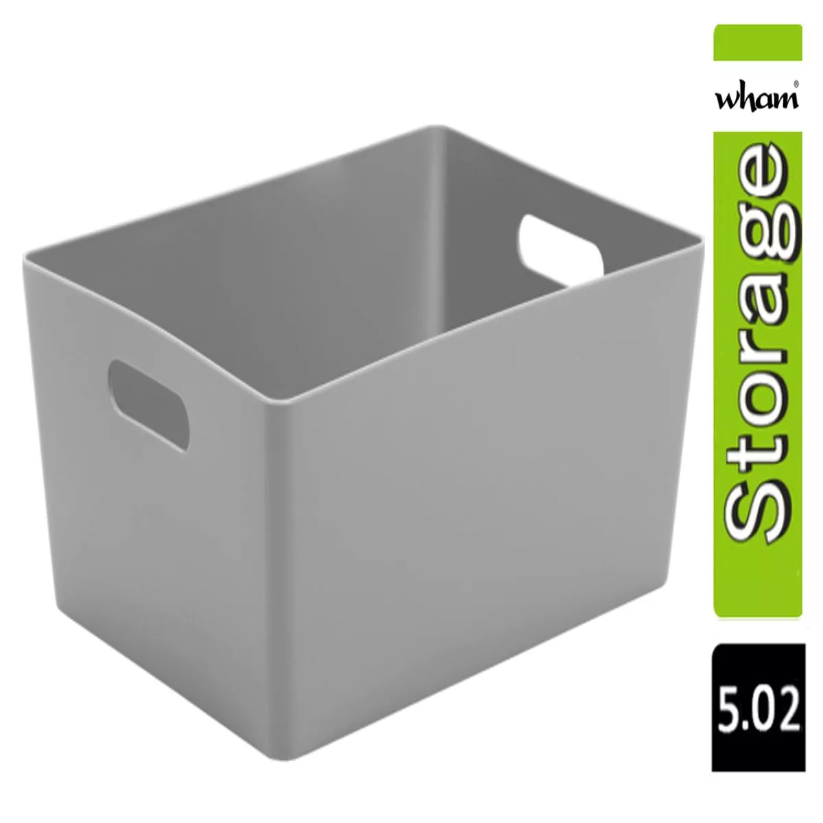 Wham Grey Rectangular Studio Basket 5.02 11.5 Litre – 12