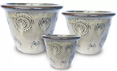 Whirly Finn Pot - Cream