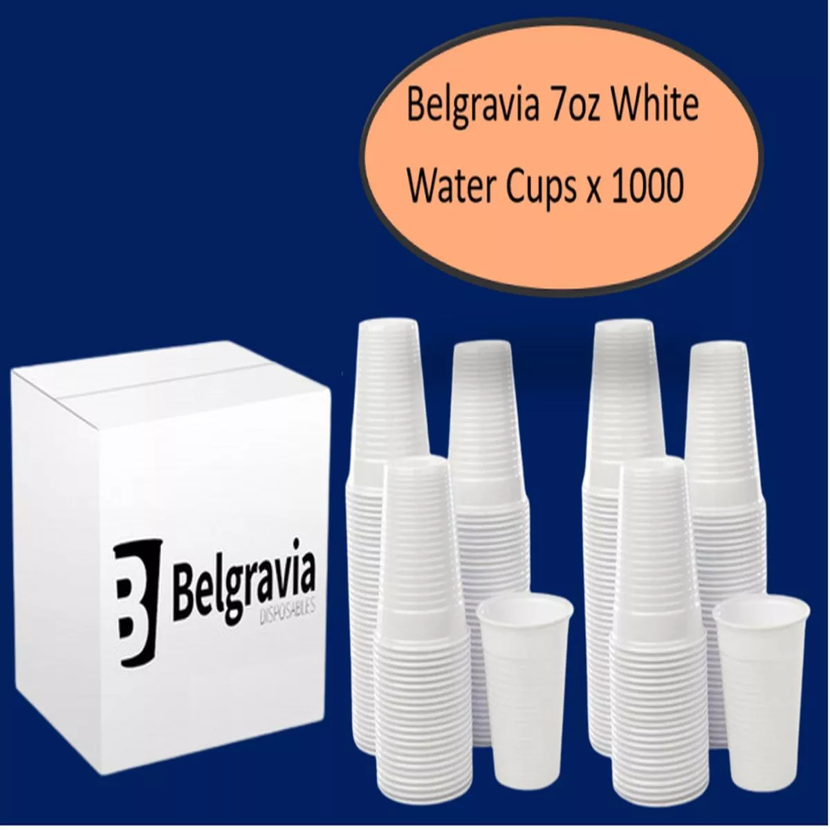White Plastic 7oz Strong Drinking Tumbler Disposable Cups For Water Coolers – 1000