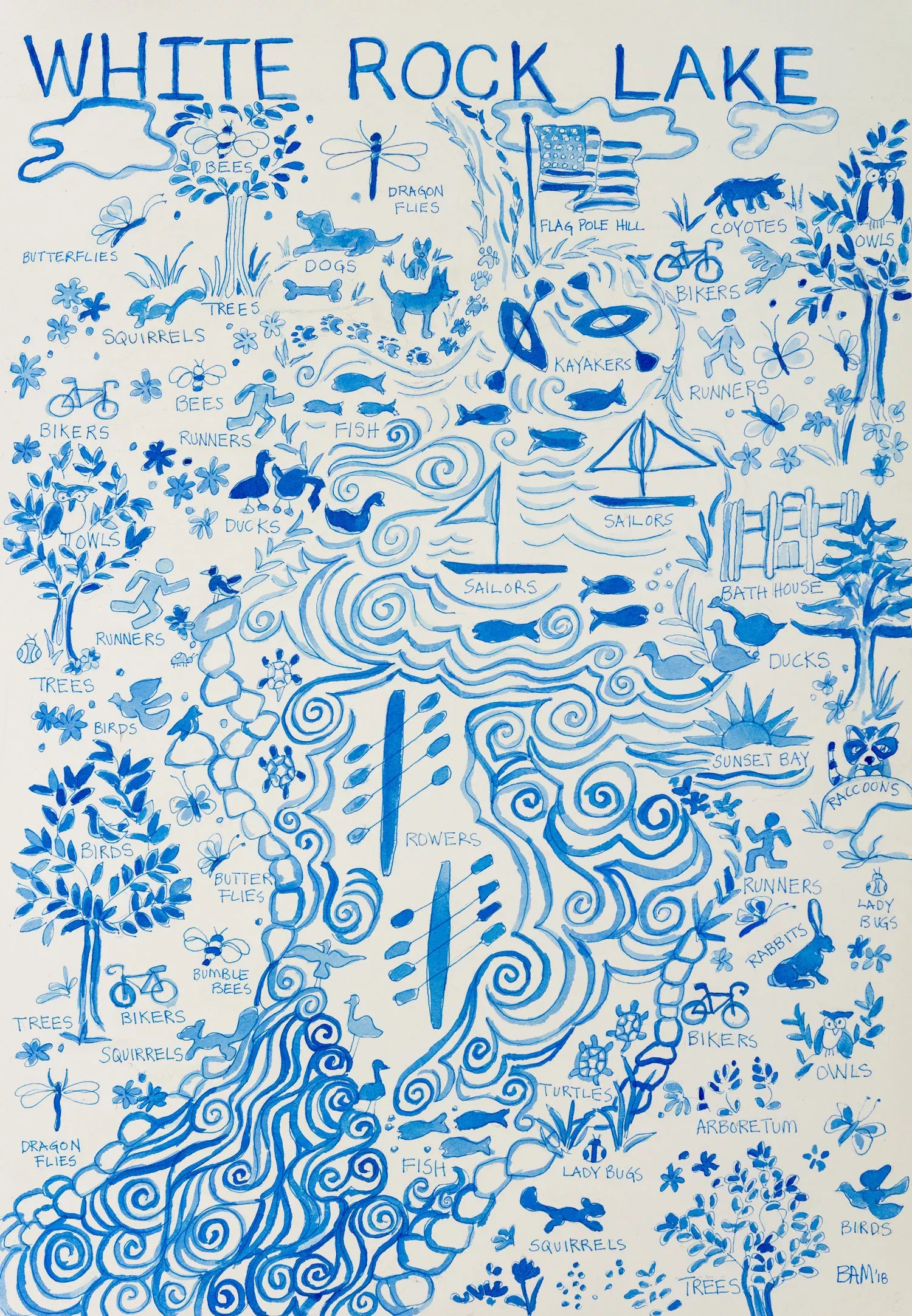 White Rock Lake Dish Towel
