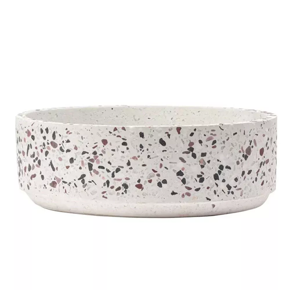 White Terrazzo Dish Garden | Napco