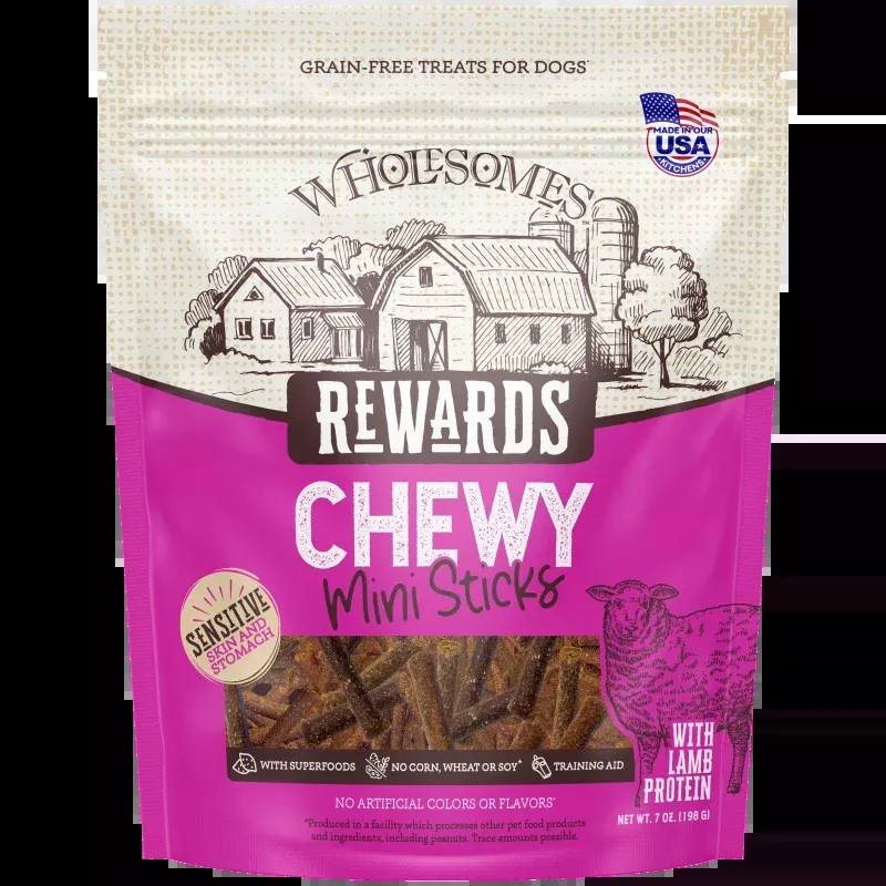 Wholesomes Rewards Chewy Lamb Mini Sticks For Dogs