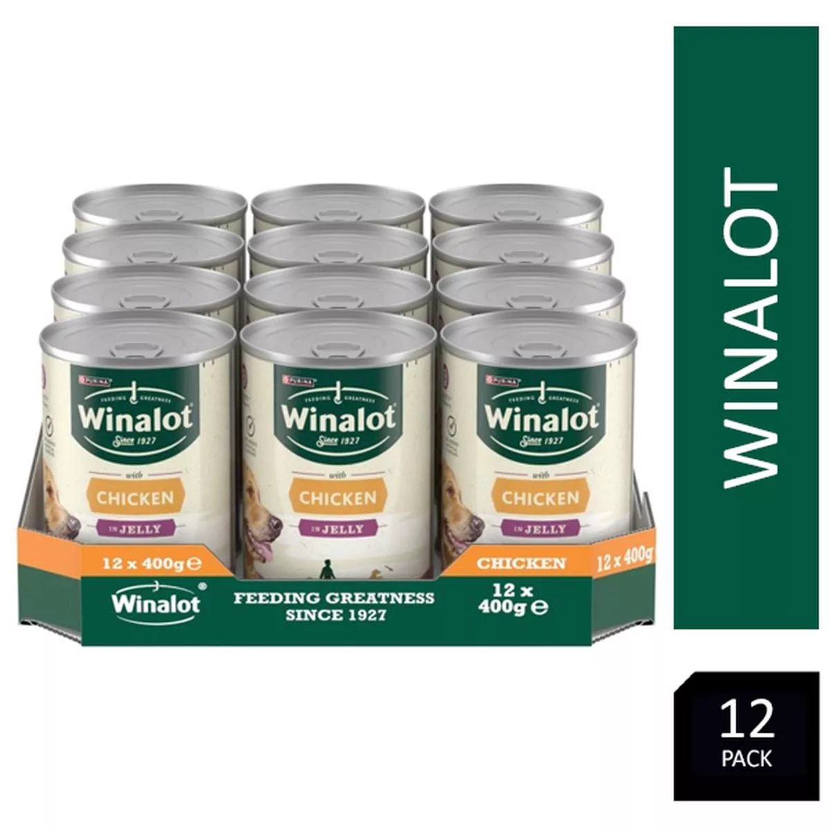Winalot Adult Wet Dog Food Can with Chicken in Jelly 12x400g – 1