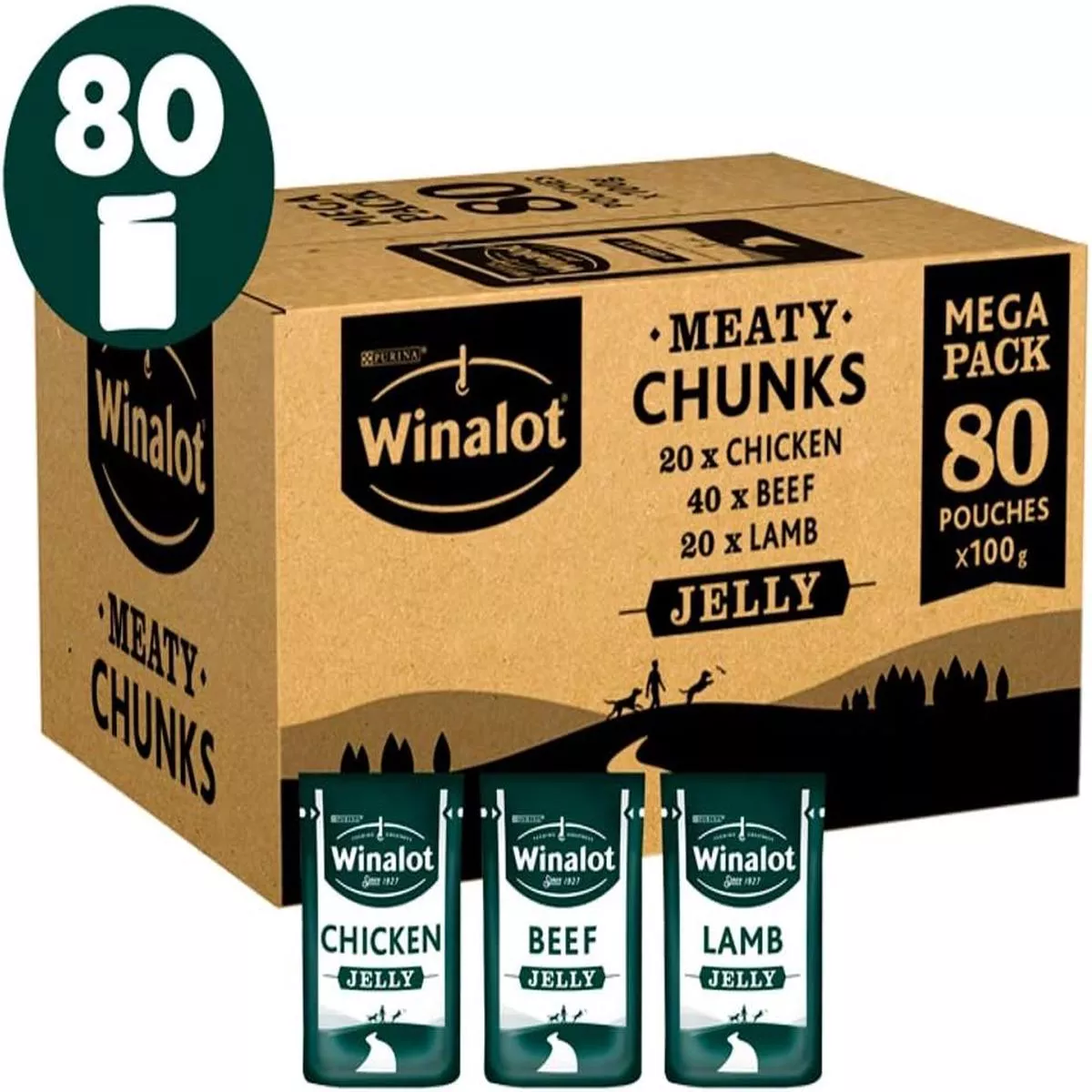 Winalot Perfect Portions Wet Dog Food Meaty Chunks in Jelly 80 x 100g – 4