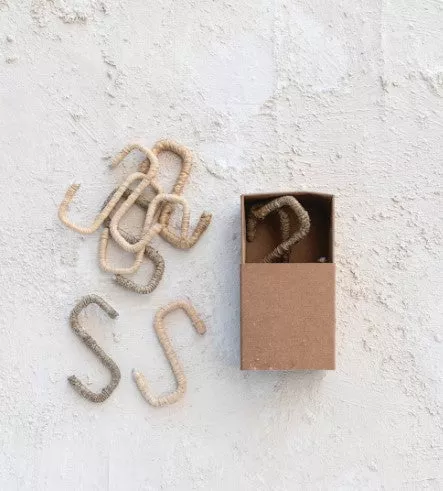 Wire & Natural Fiber Wrapped S-Hook