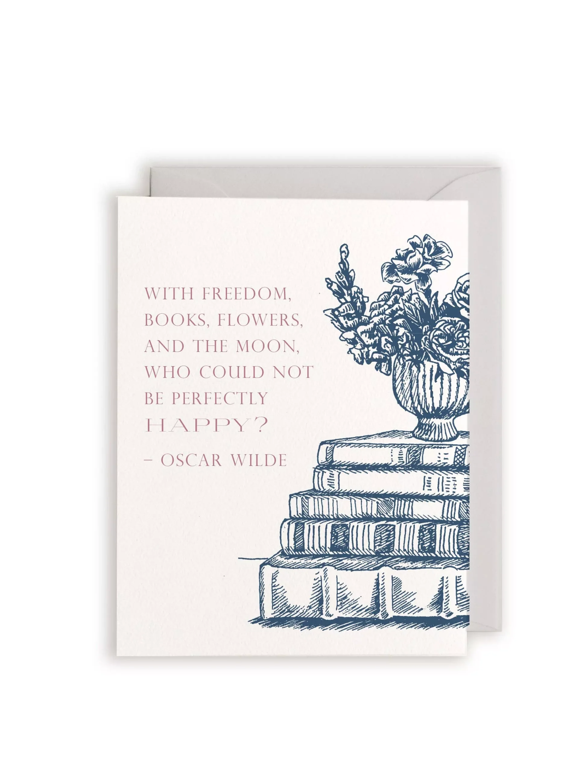 "With freedom, . . ." - Oscar Wilde Letterpress Greeting Card