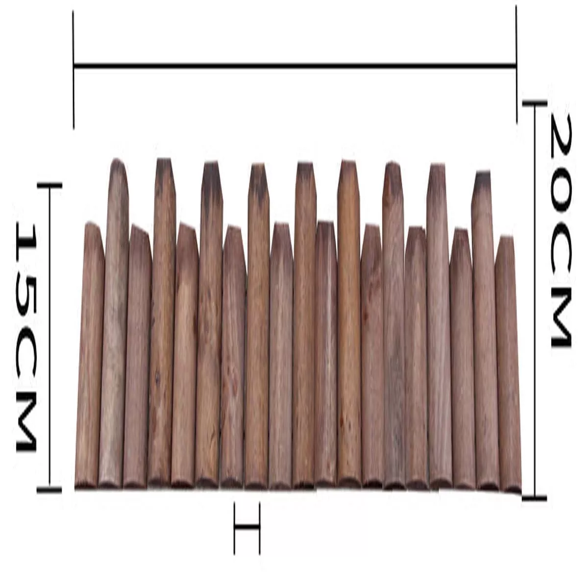 Wooden Pile Fence – length 120 * height 30*35 Brown