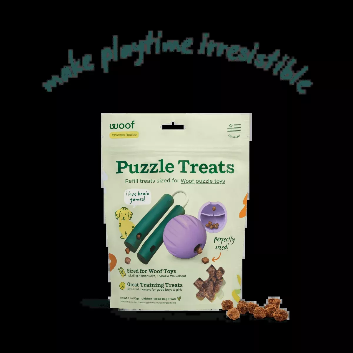 Woof Puzzle Treats Dog Toy