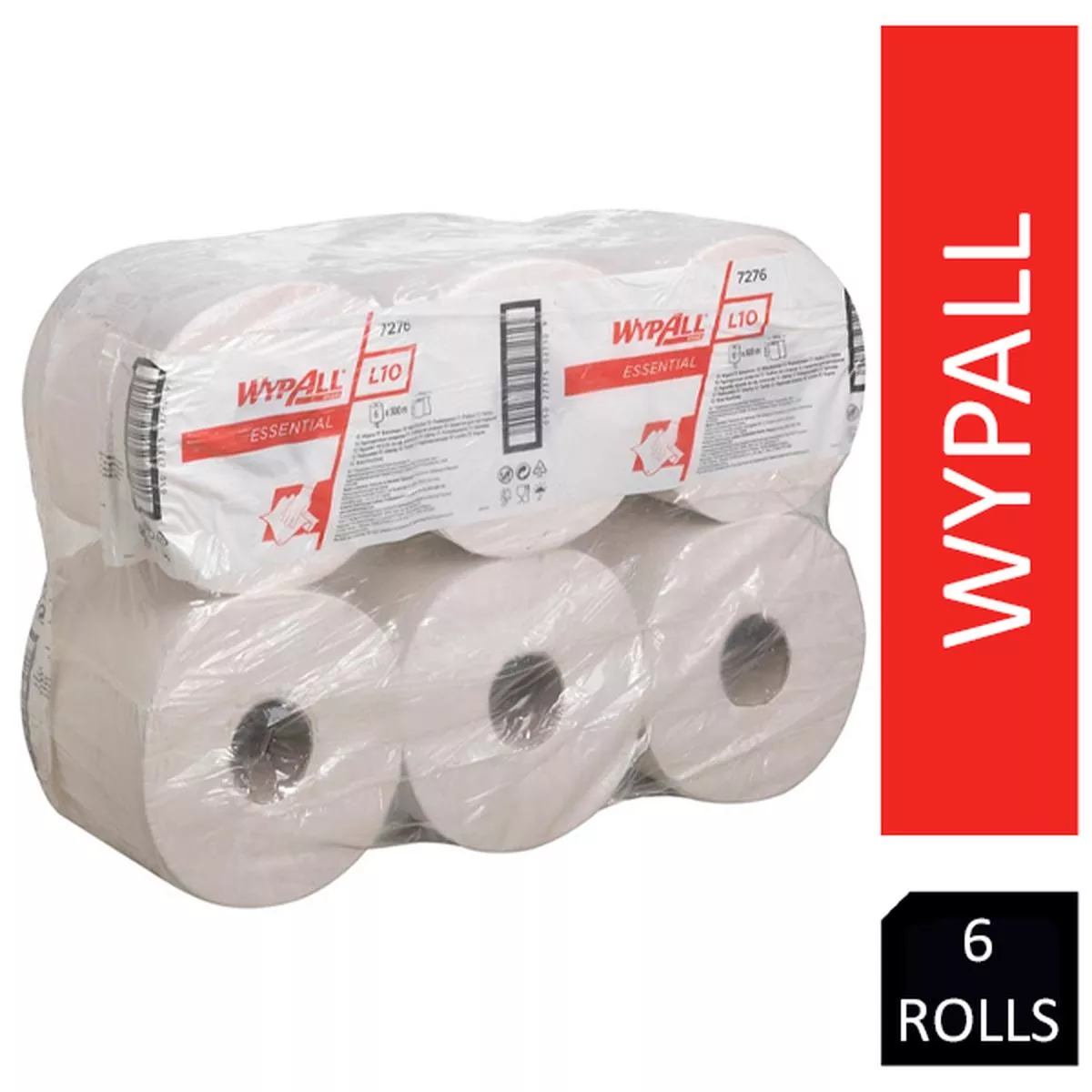 WypAll L10 Food and Hygiene Centrefeed Paper Rolls, 300m, 1 Ply White (Pack of 6) 7276 – 1 Pack (6 Rolls)