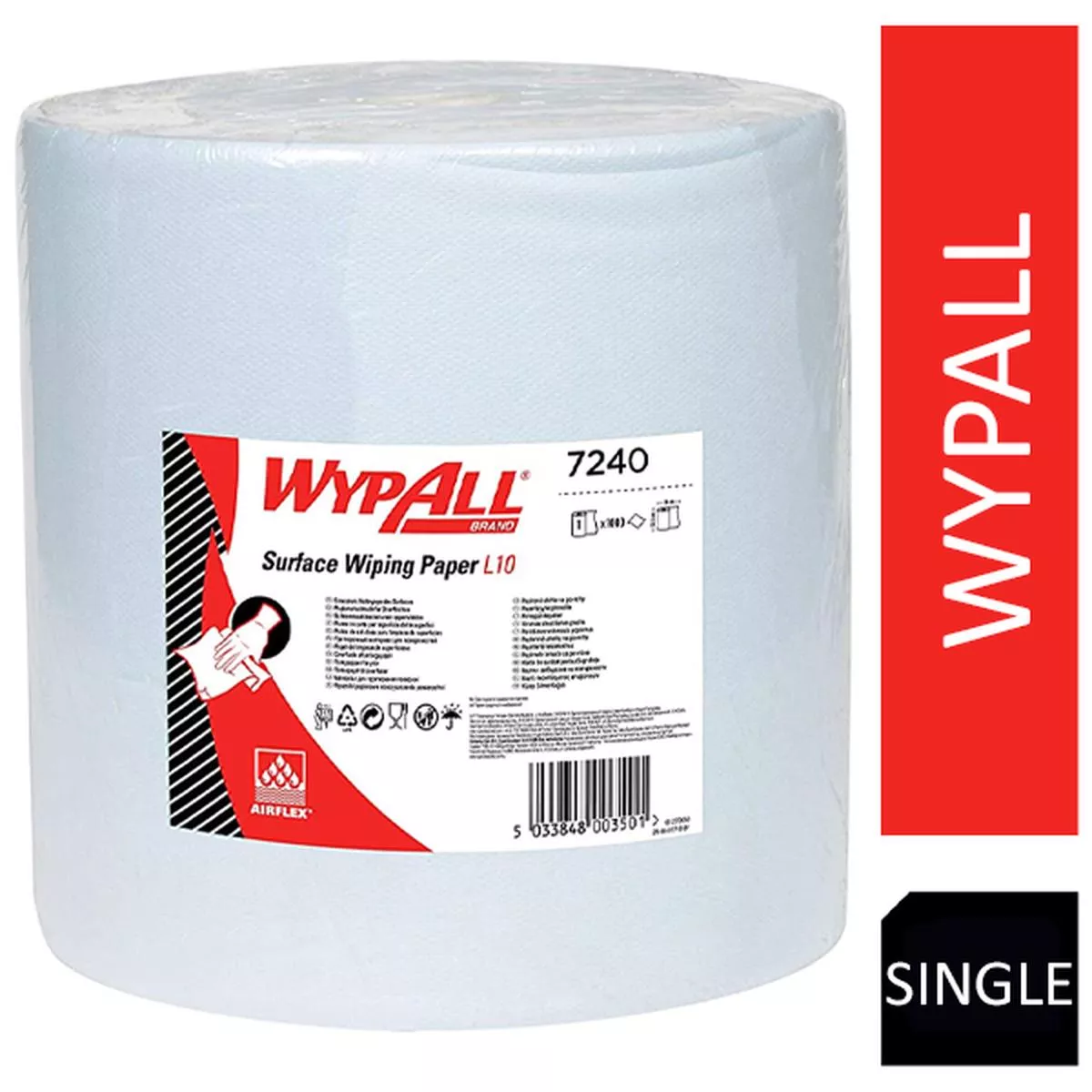 WypAll L10 Surface Wiping Paper 7240 – Jumbo Extra Wide Wiper Roll – 1 Blue Roll x 1,000 Paper Wiper