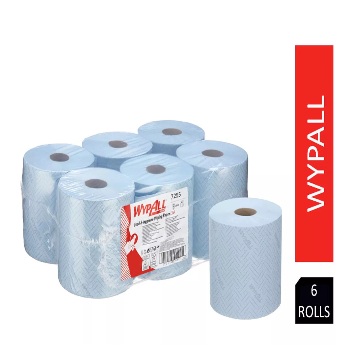 Wypall Professional L10 Food and Hygiene Centrefeed Blue (Pack of 6) 7255 – 1 Pack (6 Rolls)