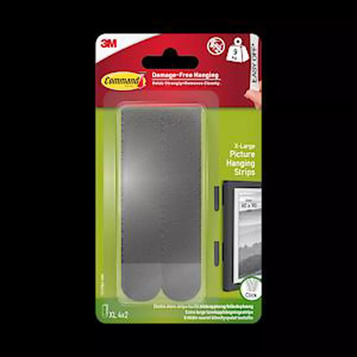 XL Pic Hanging Strips Black 4 Set – 6