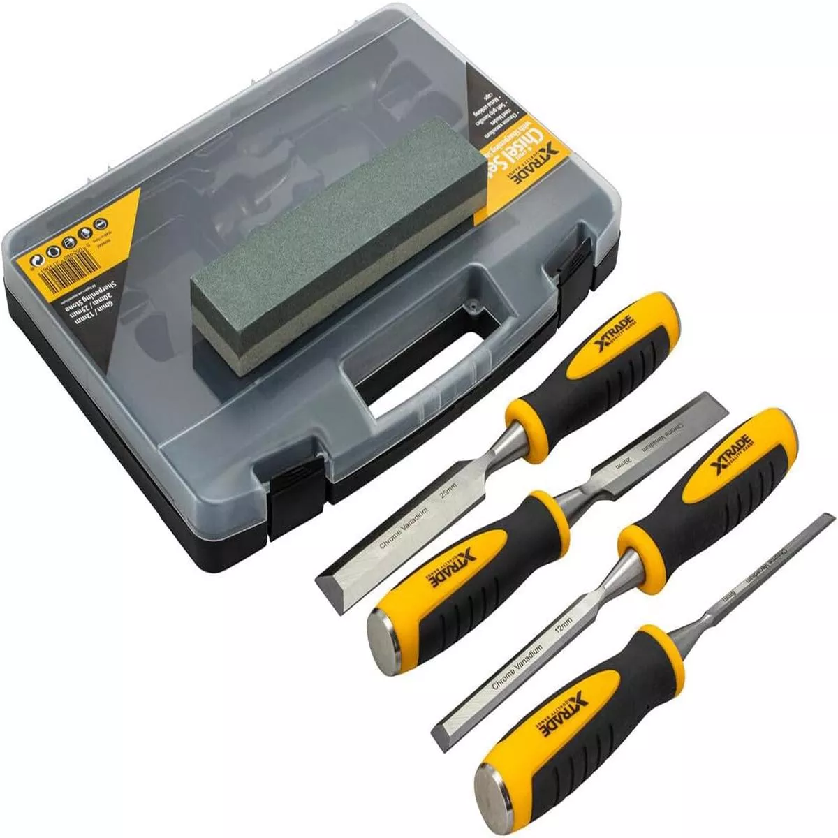 Xtrade X0900044 Chisel Set With Sharpening Stone (4 Piece) – Default Title