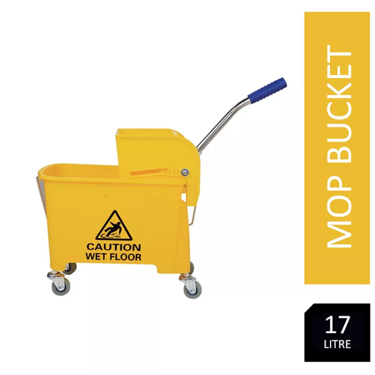 Yellow Colour Coded Mop Bucket With Wringer 17 Litre – Default Title