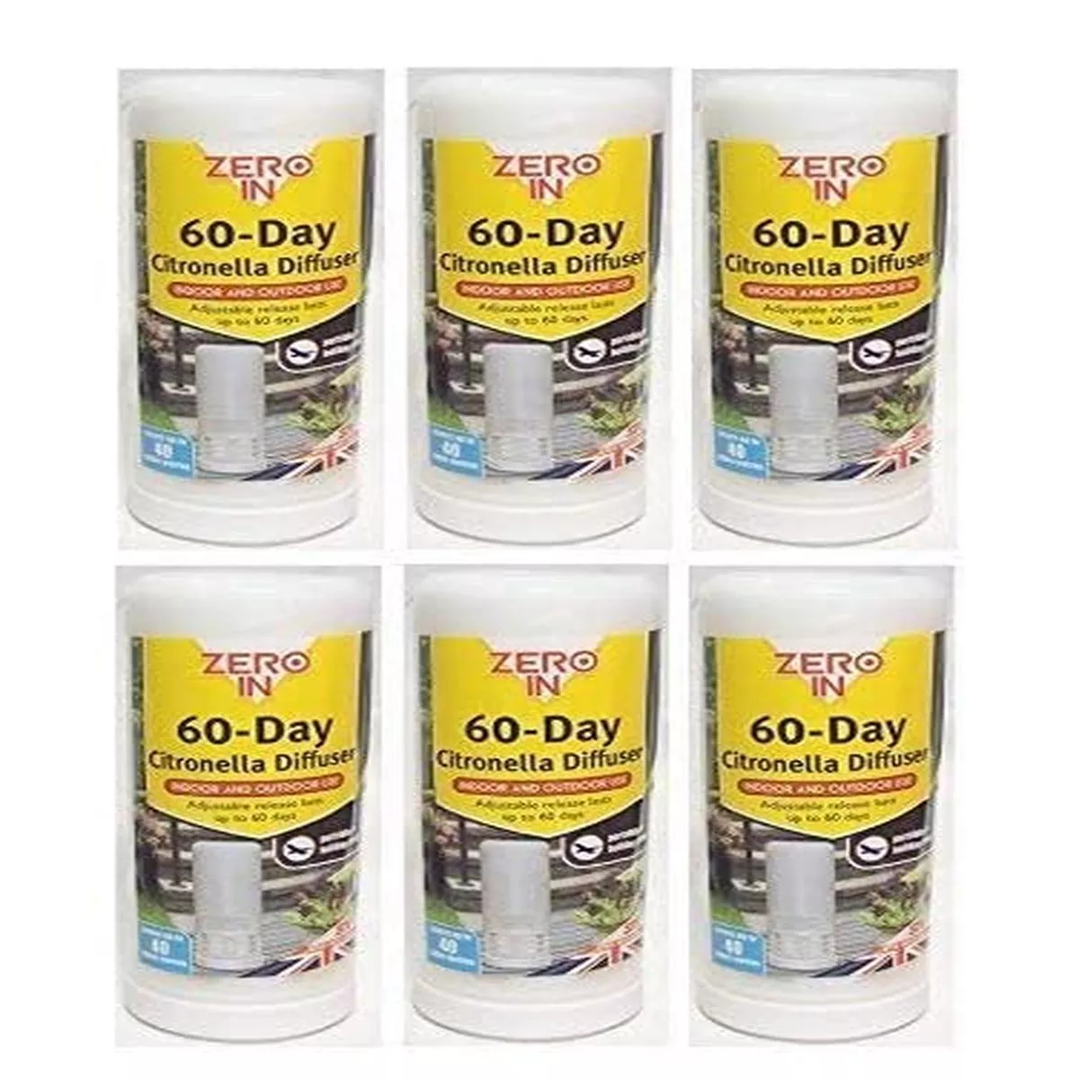 Zero In 60-Day Citronella Diffuser, Portable Insect Control 40m {6 Pack Offer} – Default Title