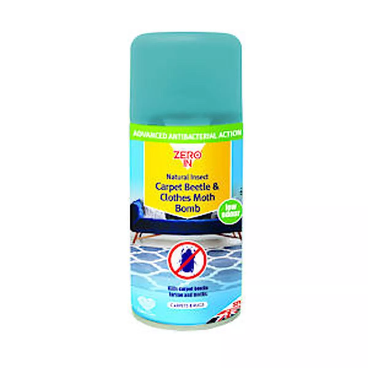 Zero In Carpet Beetle & Moth Killer Bomb – 150Ml One-Shot Aerosol – 1
