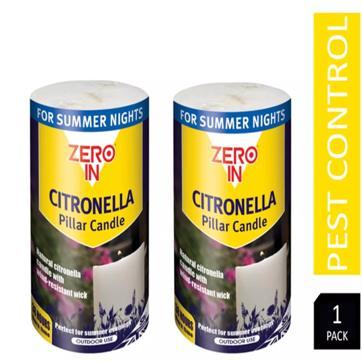 Zero In Citronella Pillar Candle (STV426) – 6
