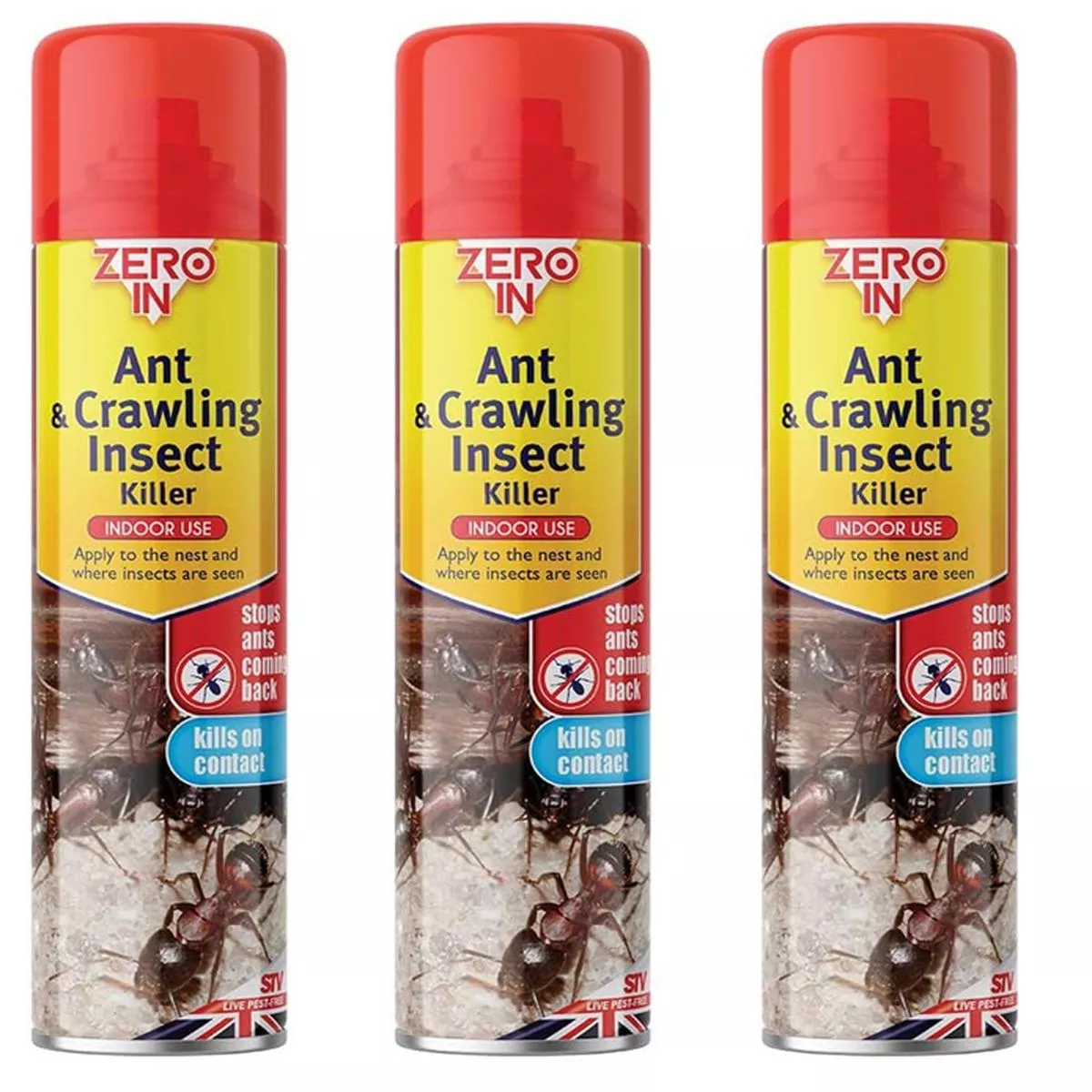 Zero-in Total Ant & Crawling Insect Killer 3 x 300ml {Multi Pack}