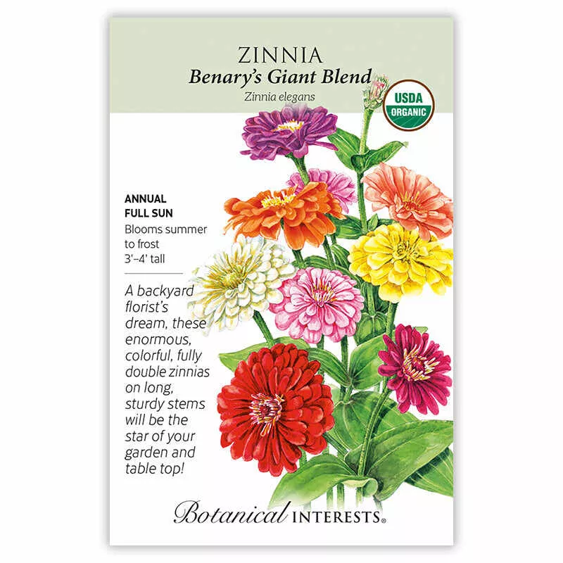 Zinnia seeds, "Benary's Giant Blend"