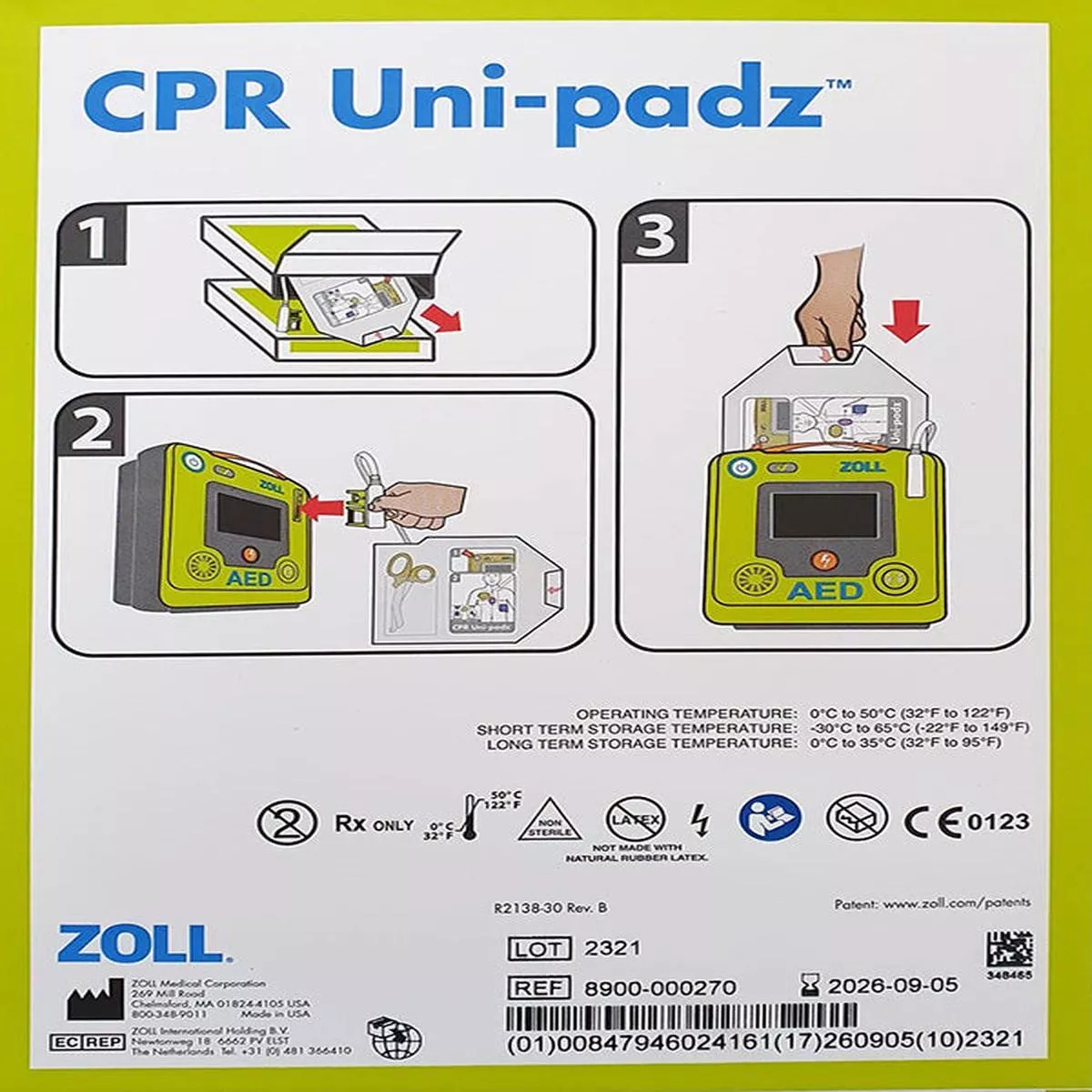 Zoll Aed 3 Cpr Adult/Child Uni-Padz White – Default Title