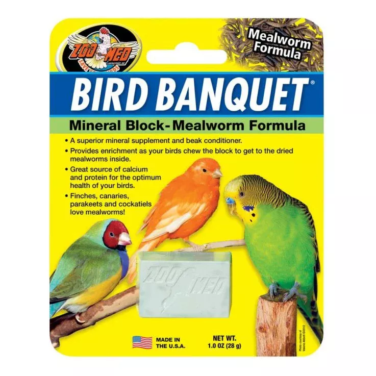 Zoo Med Bird Banquet Block Mineral Supplement, Mealworm Formula