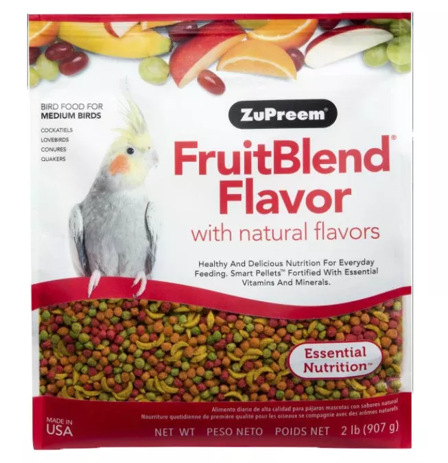 ZuPreem FruitBlend Cockatiel Food, 2 lb